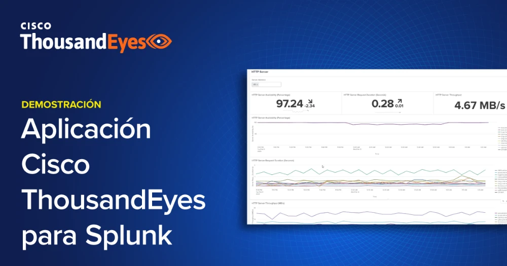 Thumbnail Image for Visibilidad unificada con la aplicación Cisco ThousandEyes para Splunk