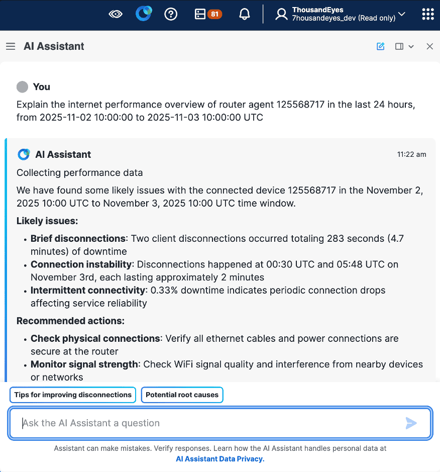 AI Assistant for Connected Devices 