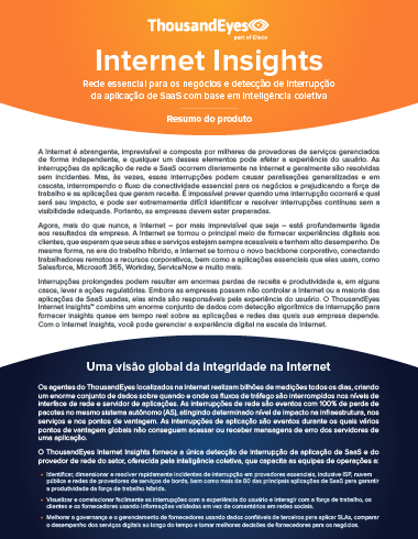 Internet Insights | Detectar interrupções de rede e de SaaS
