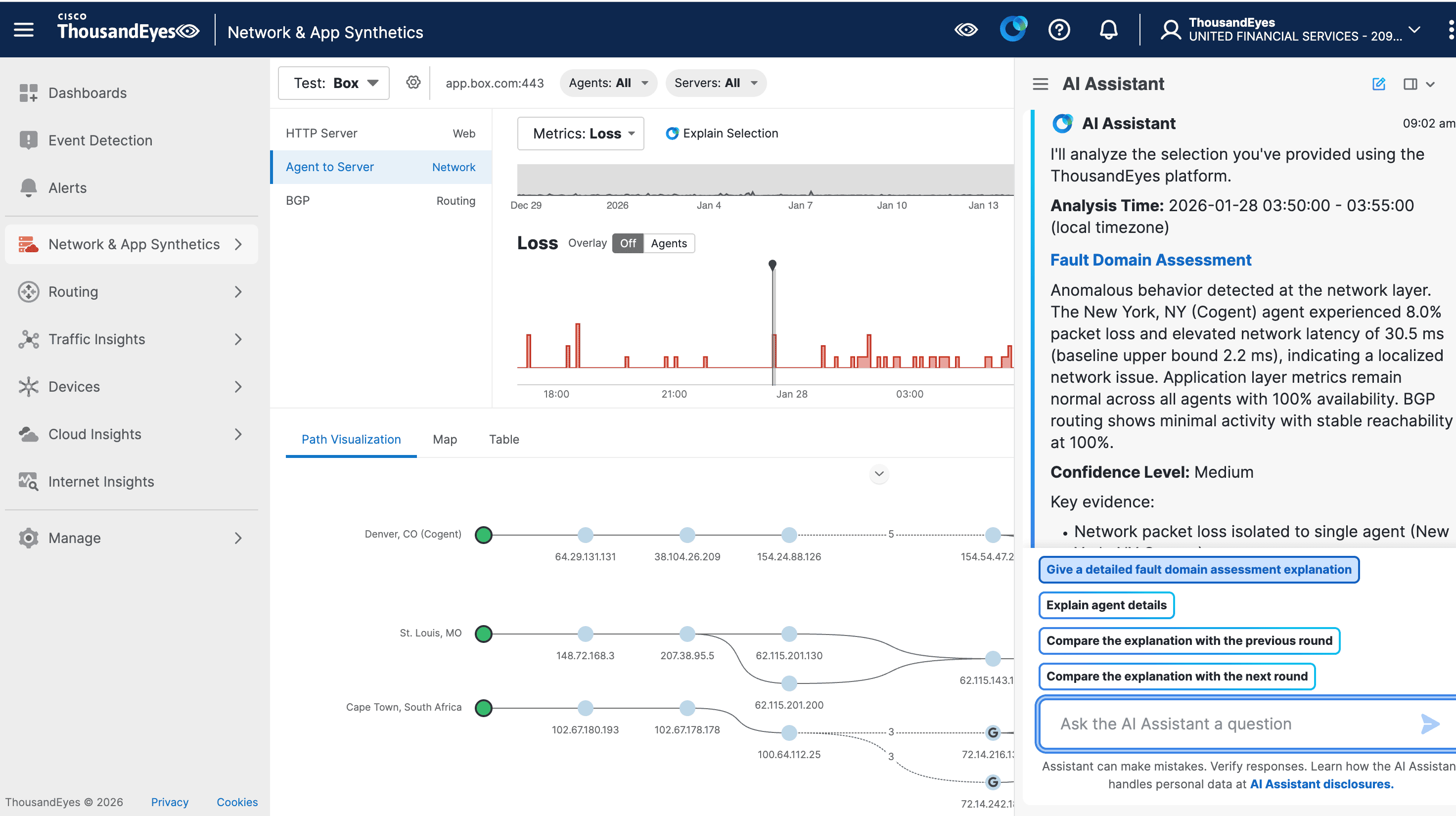 AI Assistant generating fault domain assessment