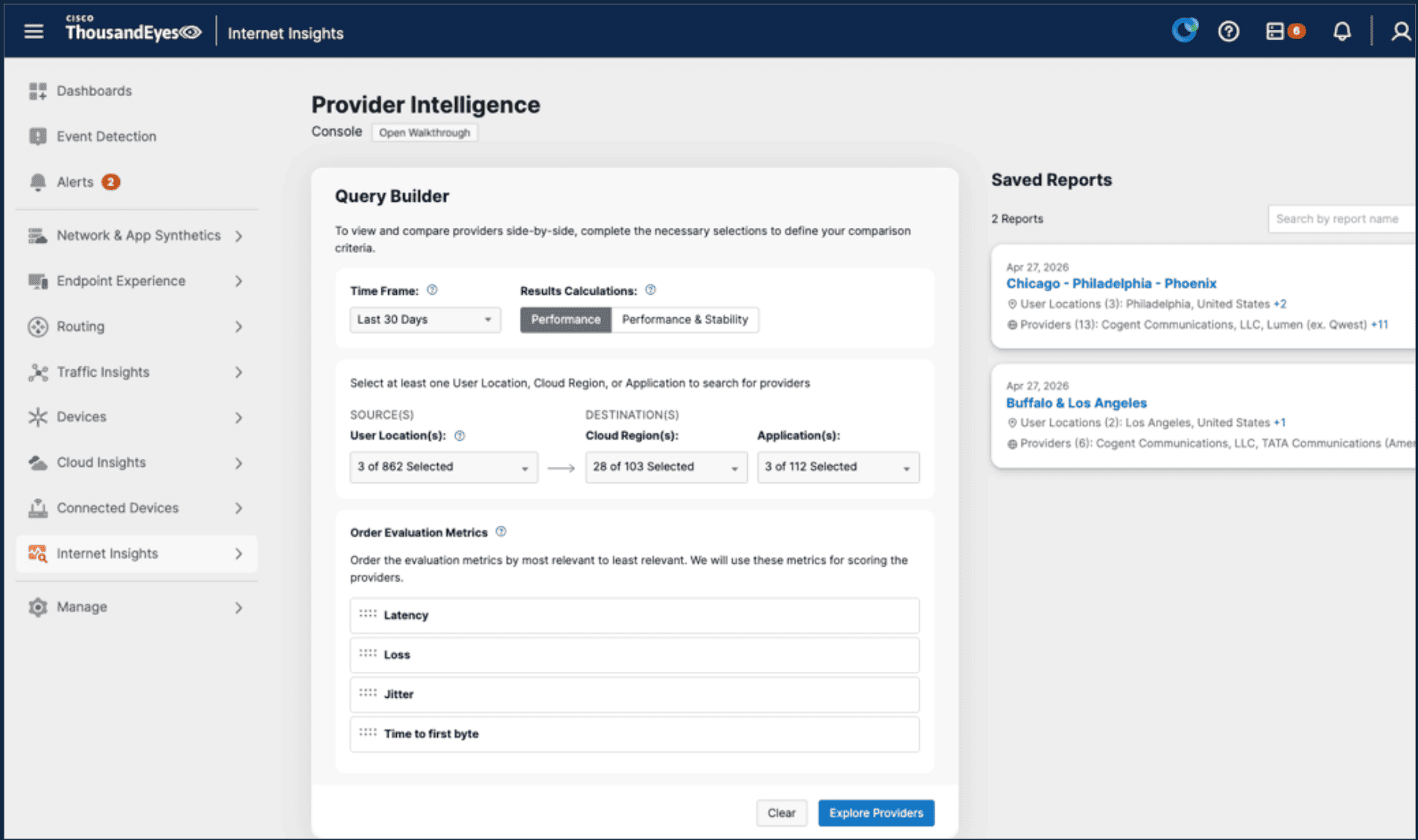 Provider Intelligence is based on a simple query-based workflow. 