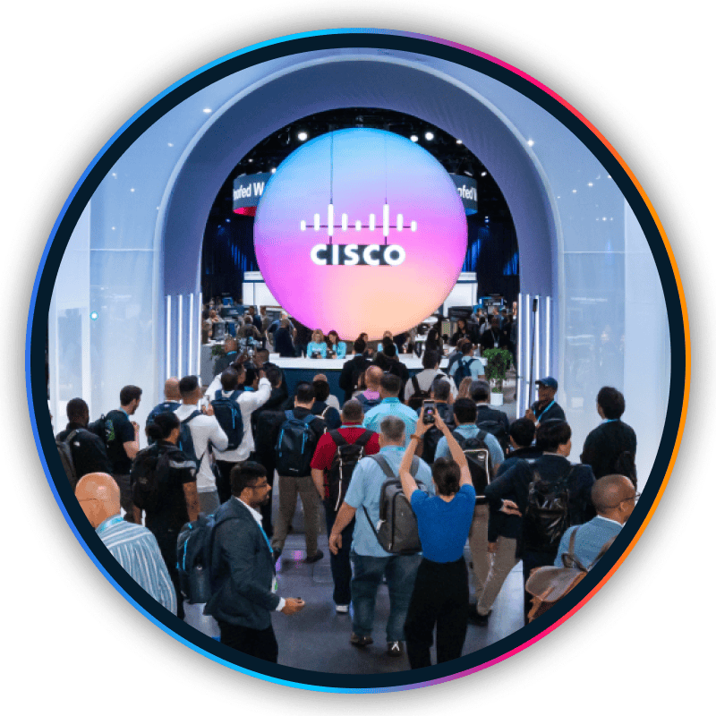 Cisco Live attendees on the show floor