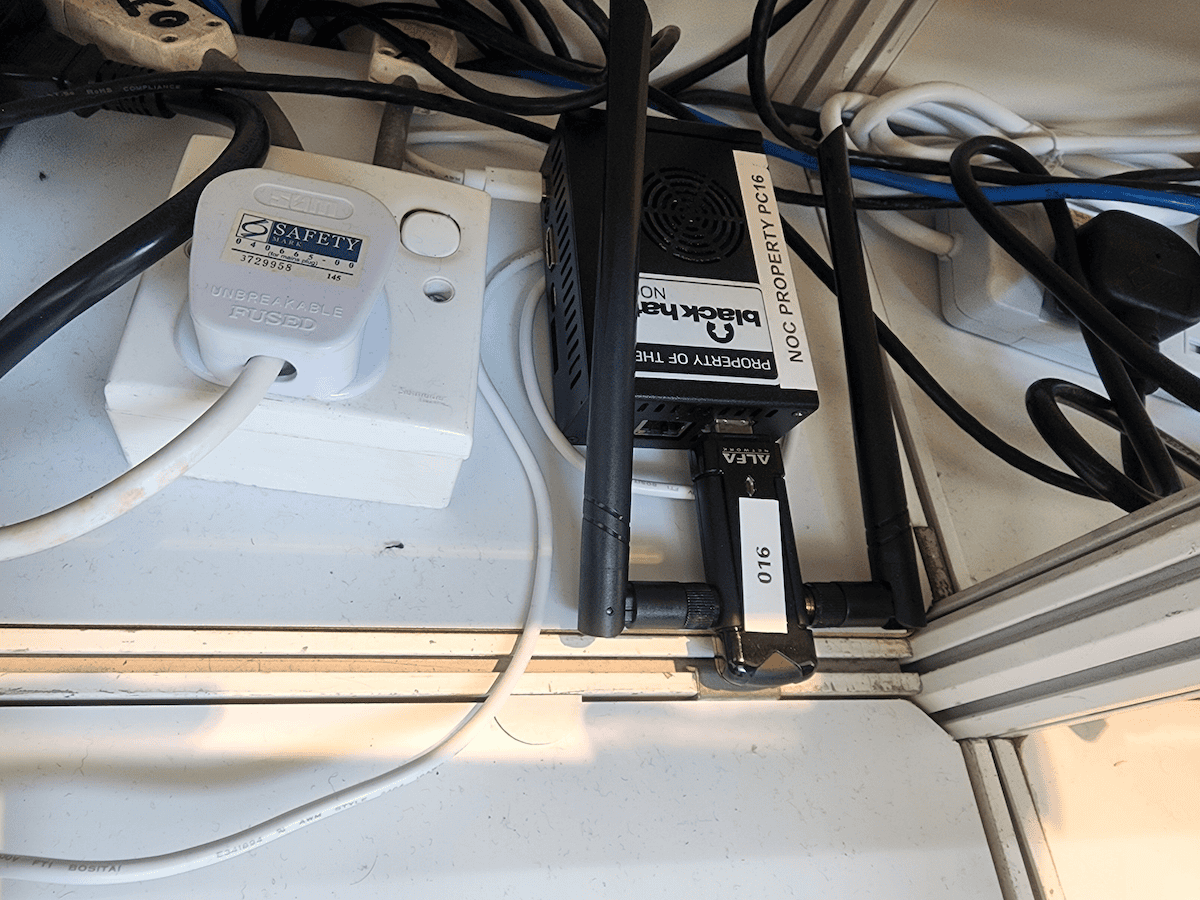 Misplaced antenna causing wireless signal degradation. 