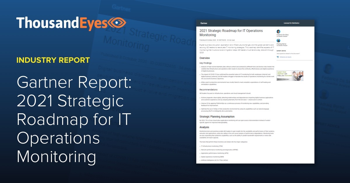 Gartner IT Operations Monitoring Roadmap ThousandEyes