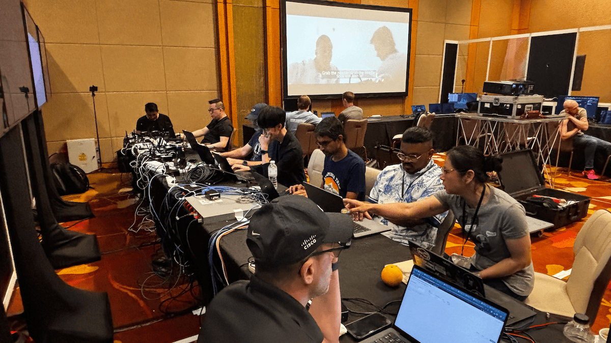 Black Hat NOC team monitoring event infrastructure. 