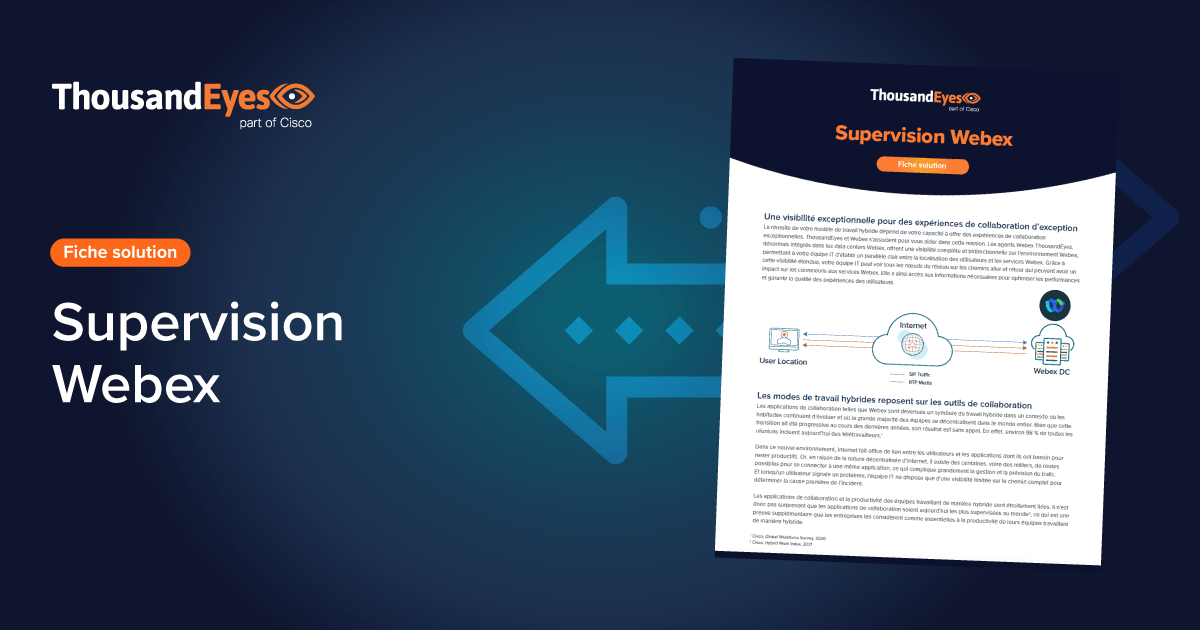 Supervision Webex | Fiche solution