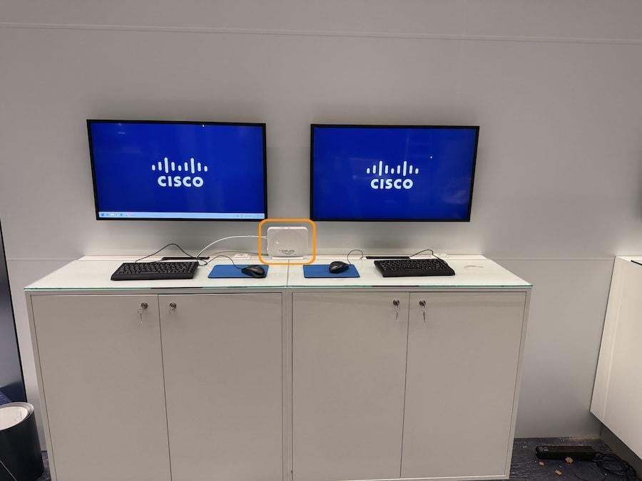 Wireless Active Testing access point installed at the demo stand